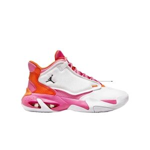 Jordan Max Aura 4 GS 'White Safety Orange Pinksicle Used